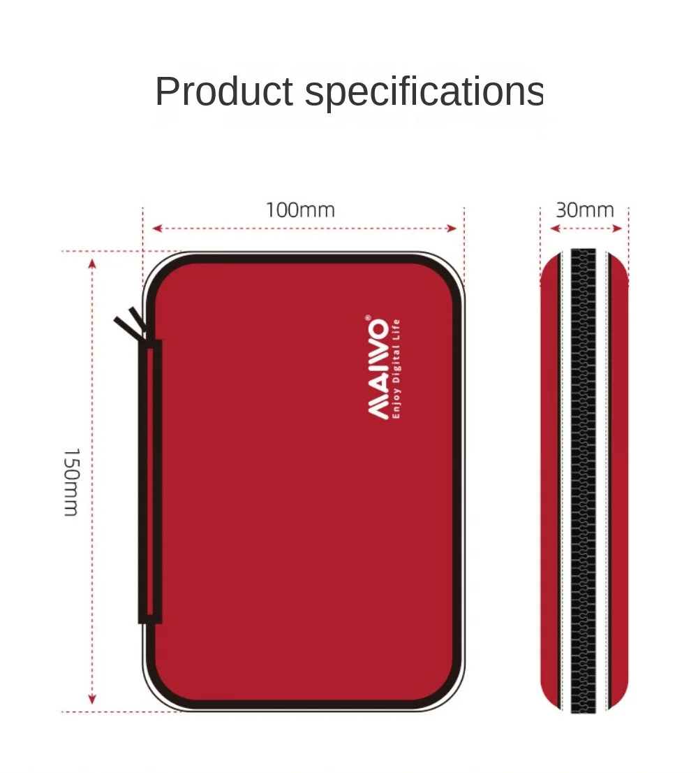 MAIWO-KT02-25-Zoll-HDD-SSD-Box-Lagerung-Tragetasche-Stoszligfest-und-Kratzfest-Oxford-Multifunktions-2024555-11